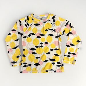 Tea Collection Girl's Long Sleeve Citrus Print Swim Rash Guard Top Size 7